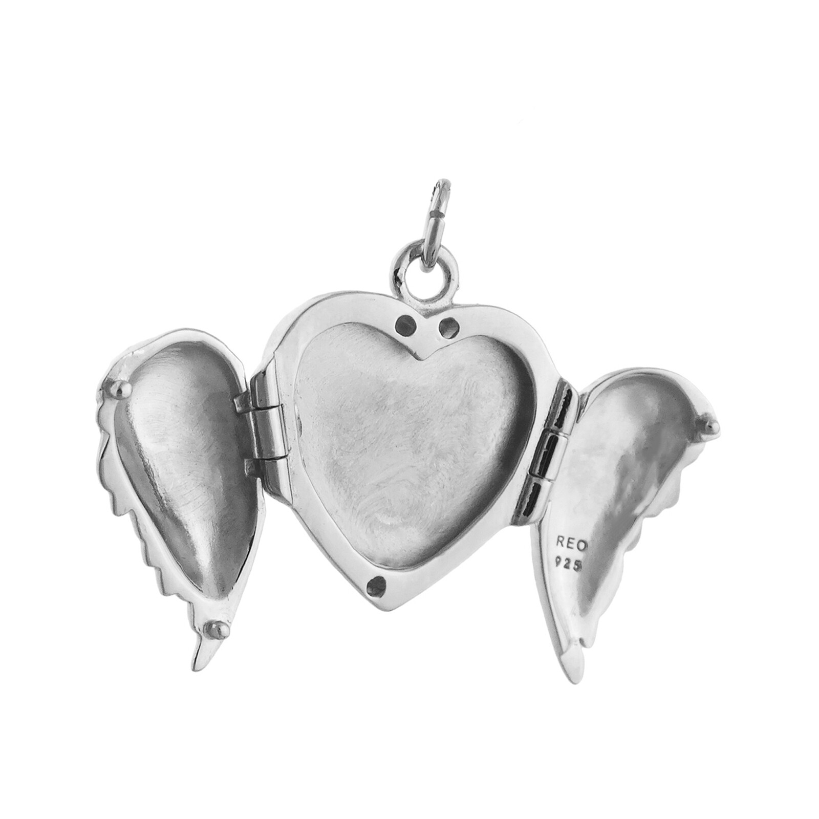 Angel Wings Heart Photo Locket 925 Sterling Silver Pendant or Necklace 16″ 18″