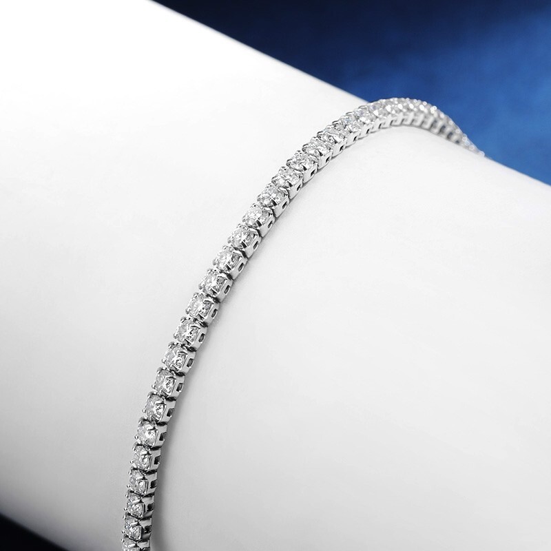 2mm Moissanite Tennis Chain Necklace Women’s Choker 925 Sterling Silver Chain