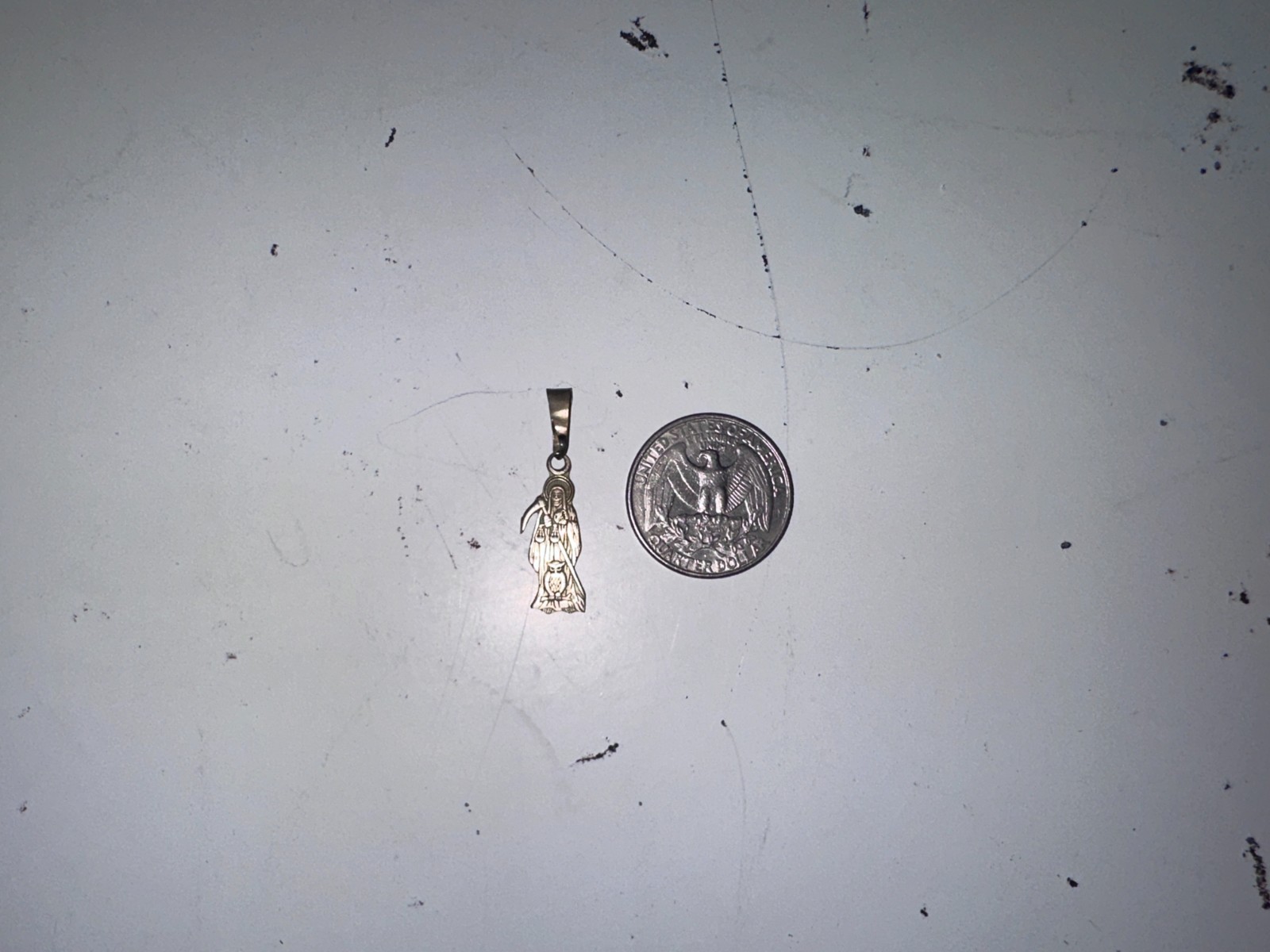 santa muerte reaper pendant sterling silver 925