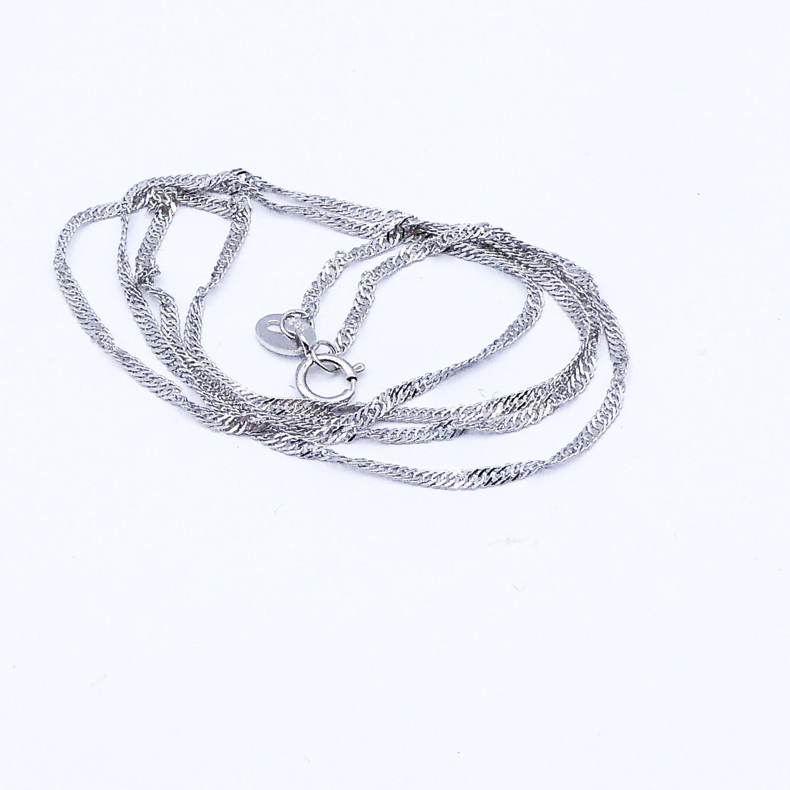 New Sterling Silver Chain Necklace 1.5mm Winding Singapore Mens Womens