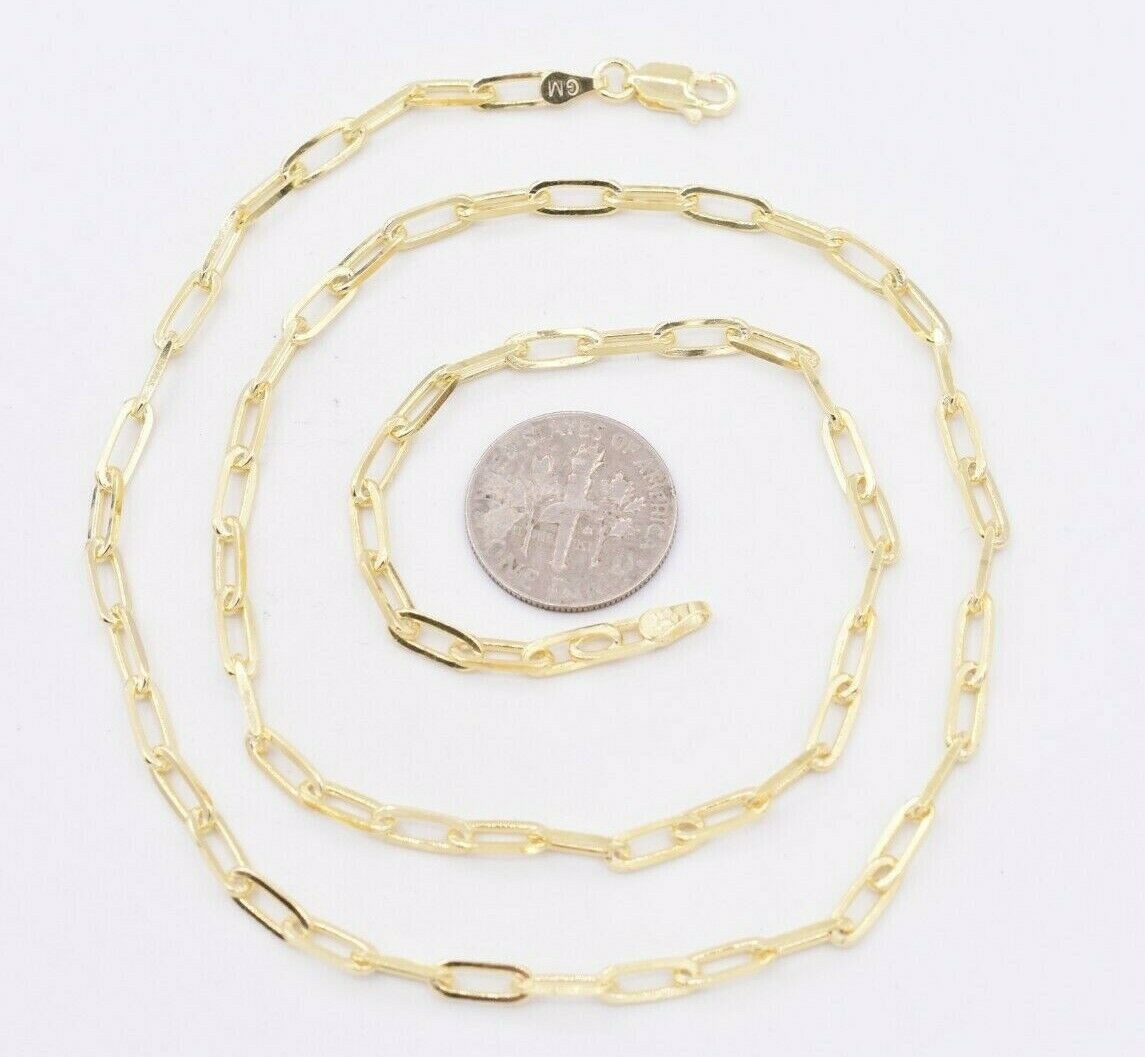 3.5mm Paperclip Link Chain Necklace 14K Yellow Gold