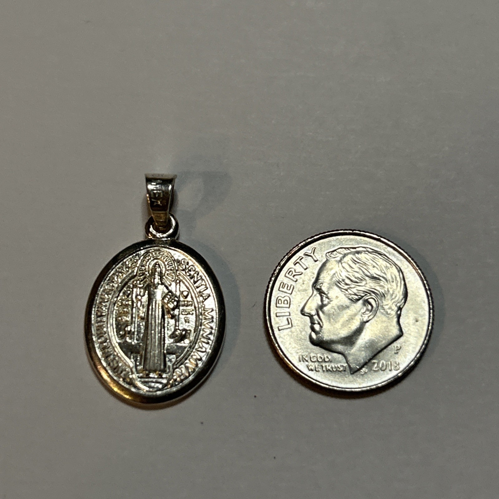 925 Solid Sterling Silver Saint Benedict Medal Oval Big Medallion Large Bail NEW