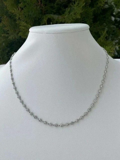 2.50Ct Round Cut Lab Created Diamond Tennis Necklace In 14k White Gold Plated