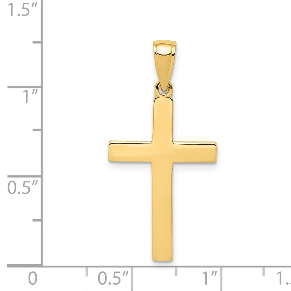 10K / 14K Yellow Gold Polished Cross Pendant