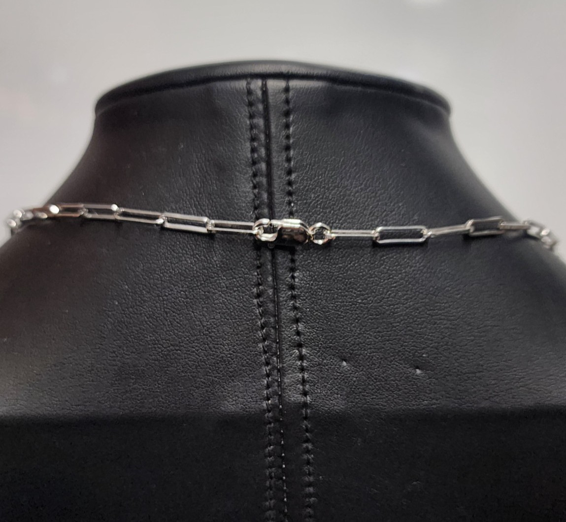 Shop LC Italian 3mm Paper Clip Chain Sterling Silver 7.8g Necklace 20″