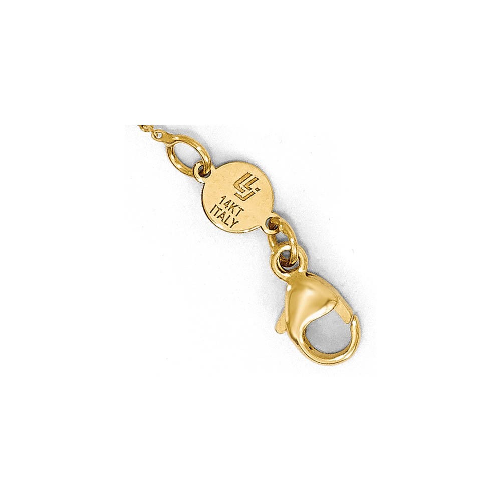 14k Yellow Gold Polished and Brushed Y-Drop Necklace, 16-18 Inch