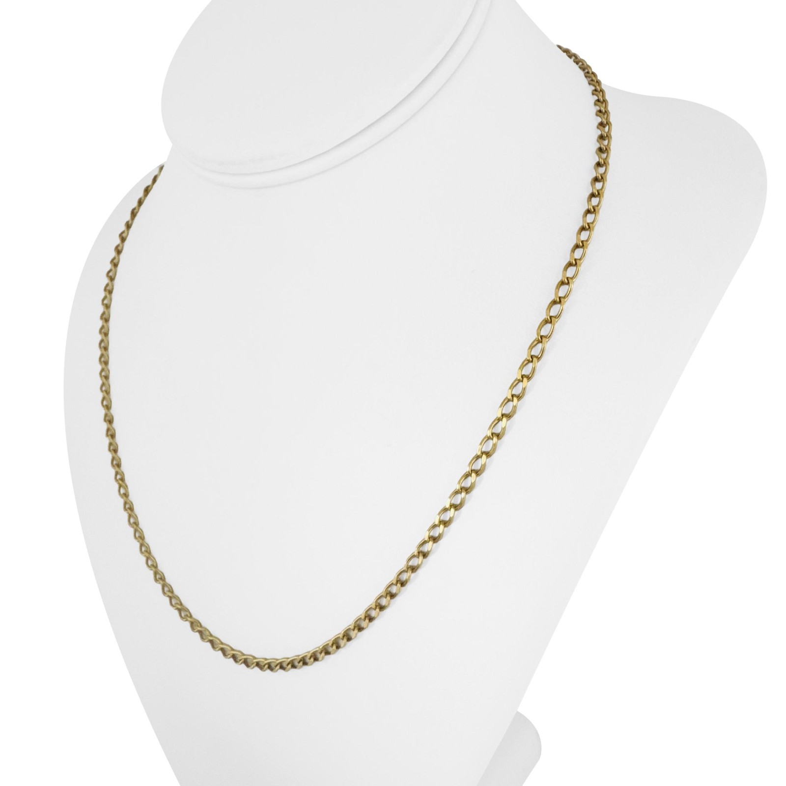 18k Yellow Gold 11.7g Solid Vintage 3mm Curb Link Chain Necklace Italy 20″