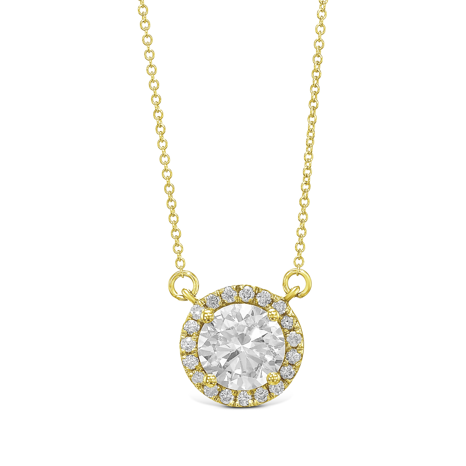 IGI Diamond Pendant VS1 F Round 2.47 Carat Lab Created 14k White Gold Eye Clean
