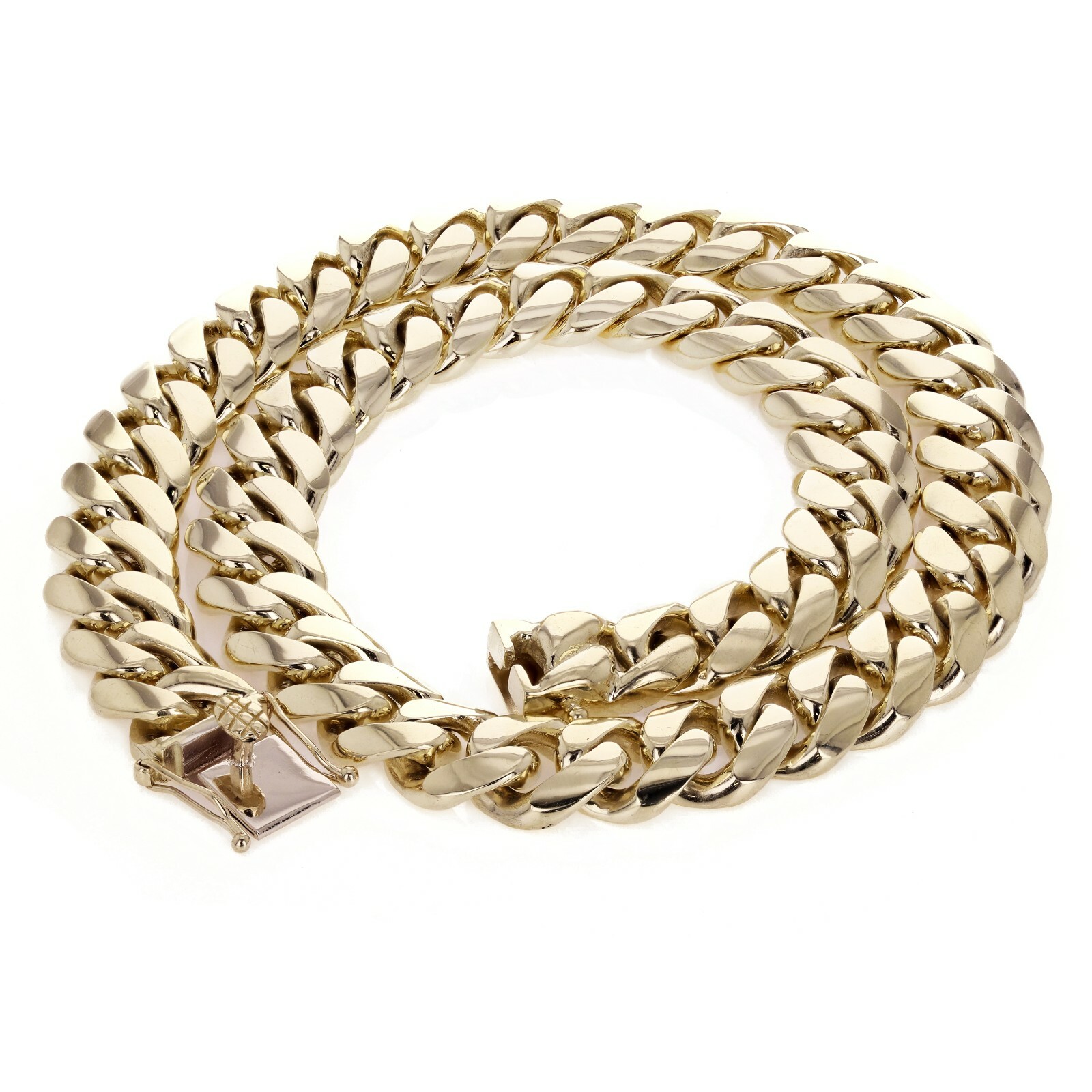 10k Yellow Gold Heavy Solid Miami Cuban Link Chain Necklace 20″ 15mm 260 grams