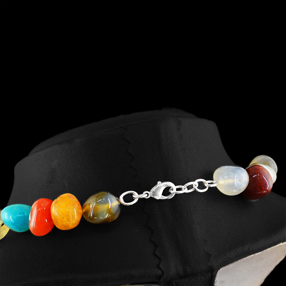 459.50 Cts Earth Mined Multicolor Multi Gemstones Beads Single Strand Necklace