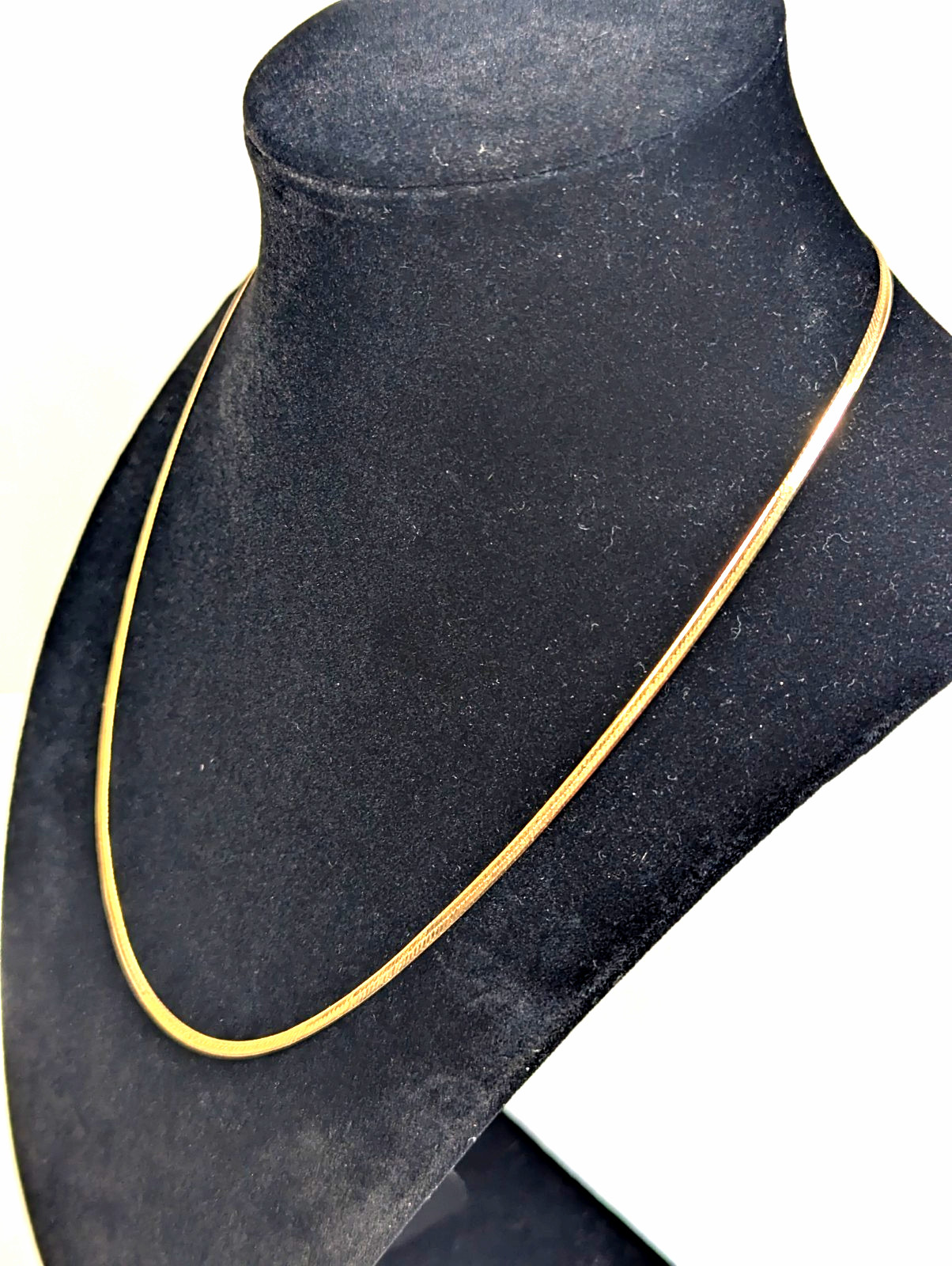 Vintage 14K SOLID Yellow Gold Herringbone Chain 18″ Jewelry Gift FREE Shipping