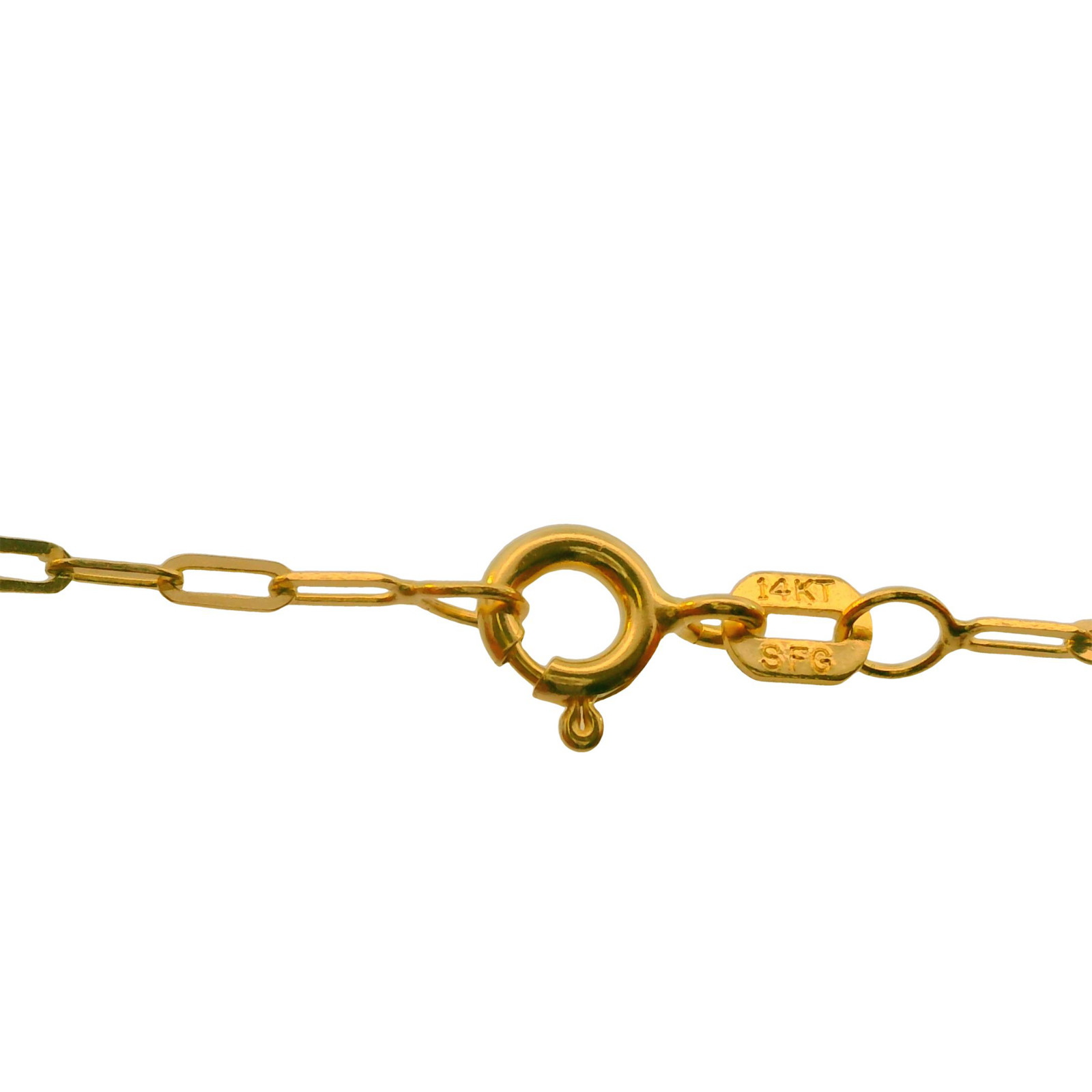 14k Gold Chain 1.5mm Solid Necklace Paper Clip Chain 14″ 16″ 18″ 20″ Fine Fancy