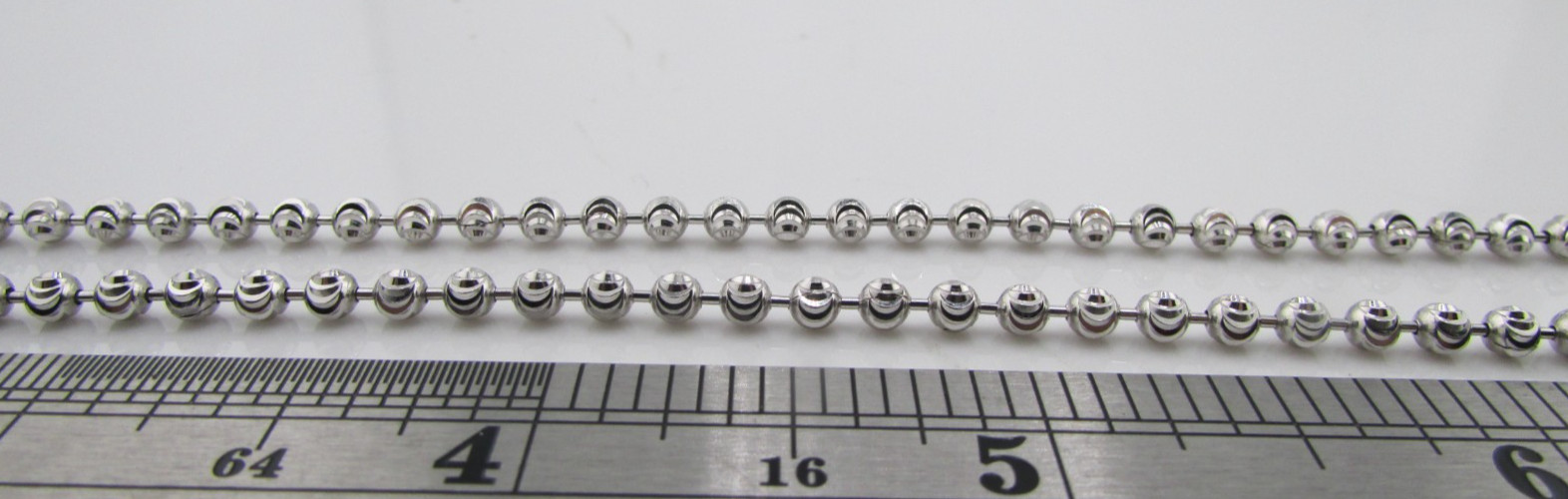 925 Sterling Silver 3mm Moon Cut Bead Chain Necklace, 18-Inch, Silver
