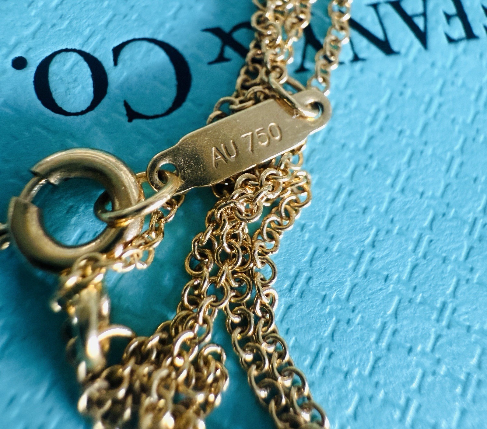 Tiffany & Co 18k Yellow Gold Mesh Twist knot Bead Ball Necklace 16”
