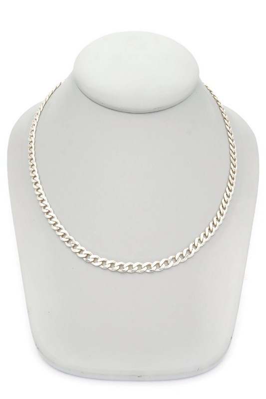 Sterling Silver 925 Curb Link Necklace 18.25″ Italy 5.6mm