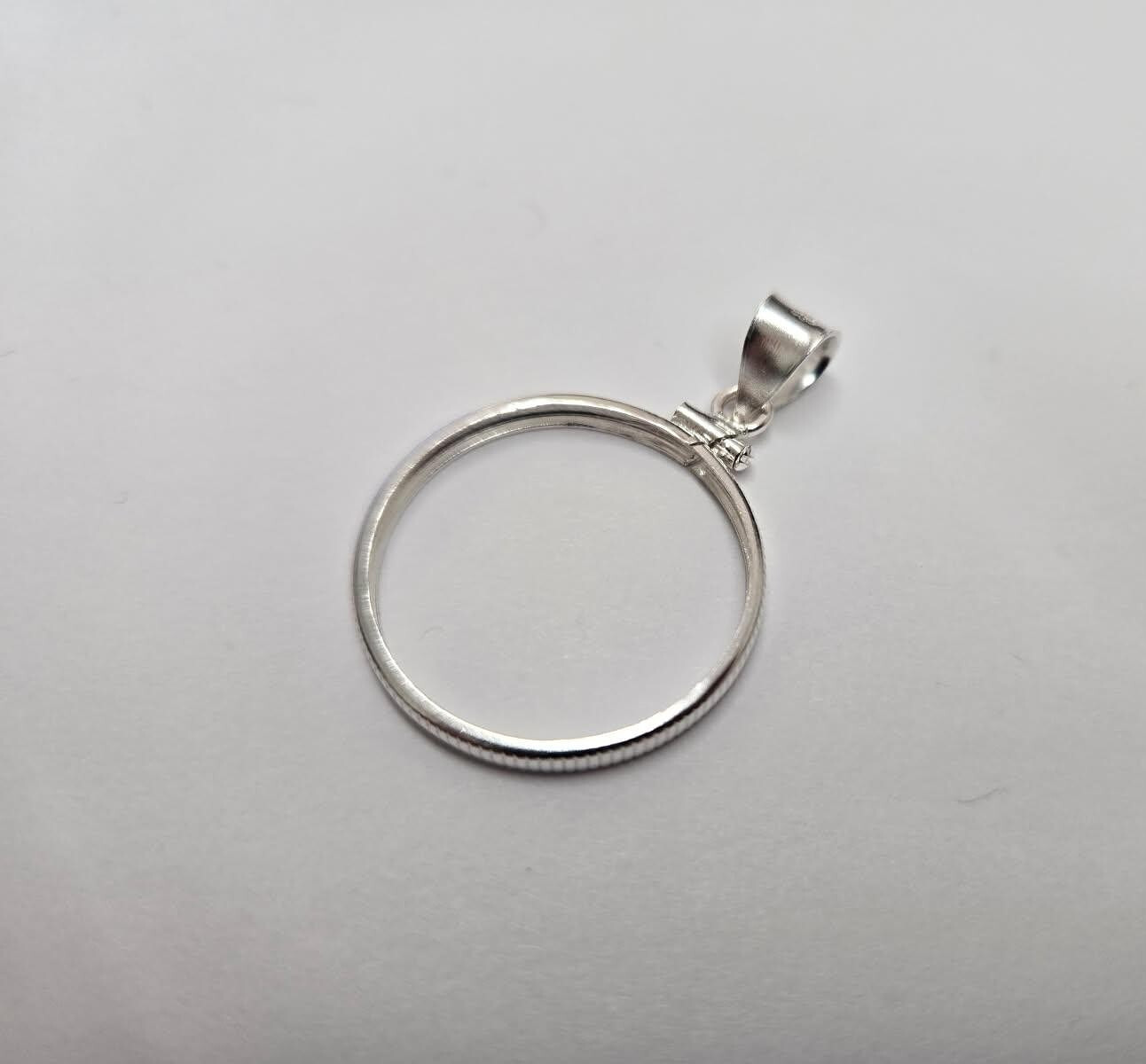 925 Sterling Silver 25 Cent Quarter Coin Bezel Frame 24mm Screw Top Coin Edge