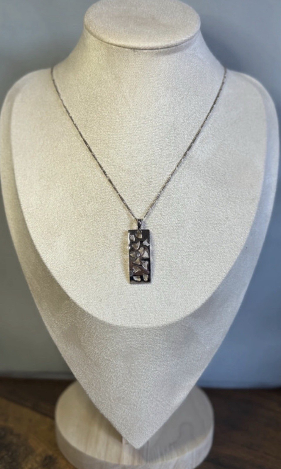 Sterling Silver Cut-Out Heart Pendant on Figaro Chain | VGC