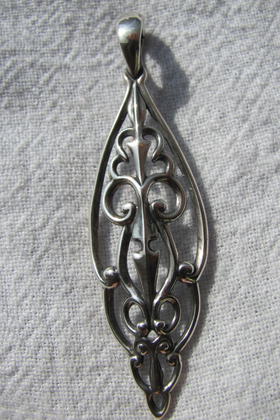 Carolyn Pollack Sterling Silver Ornate Scroll Shield Enhancer Pendant