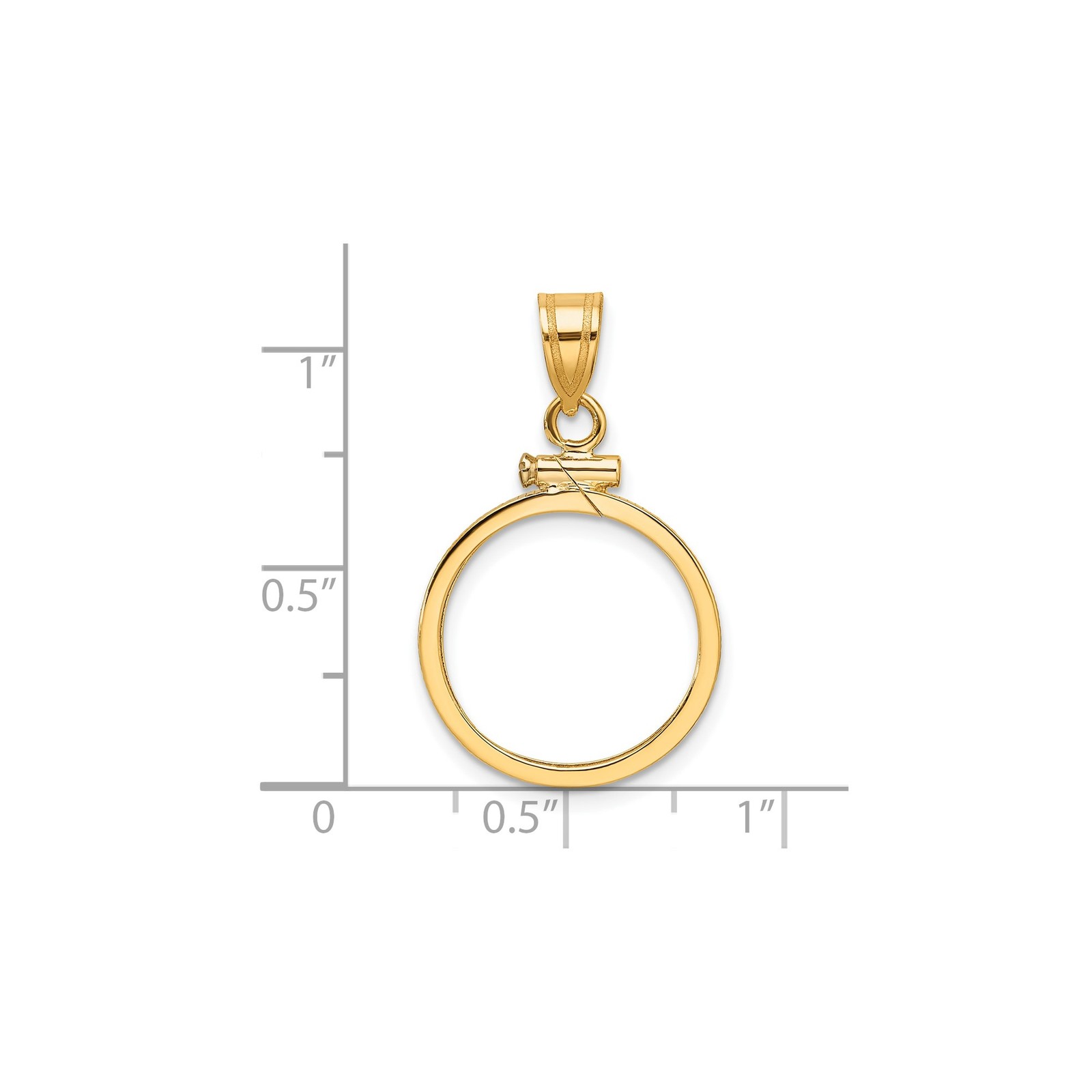 1/10 oz $5 American Gold Eagle Coin Bezel 16.5mm Screw Top 10k Yellow Gold