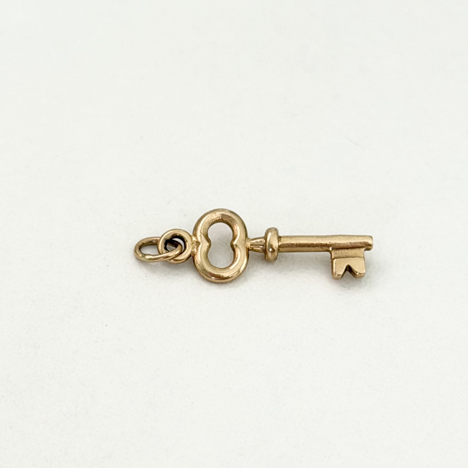 Vintage 14K Yellow Gold Puffy Key Charm Pendant