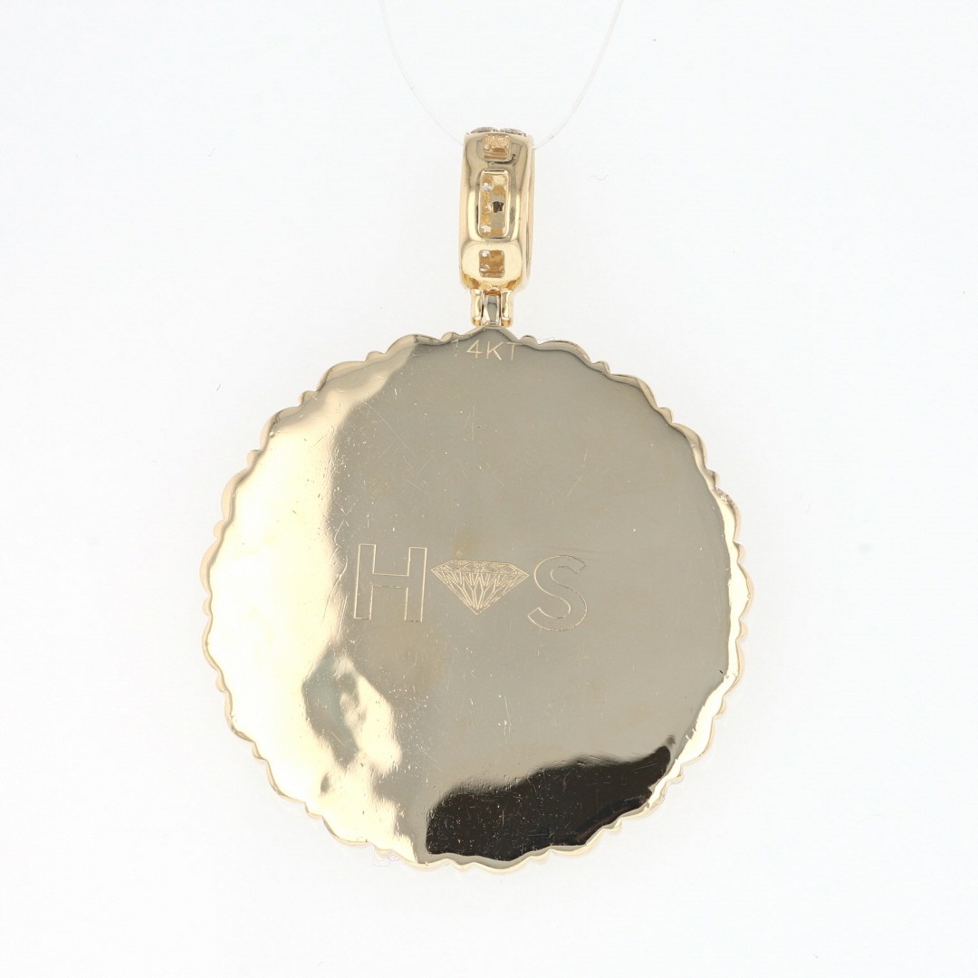 1.30ctw Round Diamond Picture Pendant without Chain 14k Yellow Gold 15.39 Grams