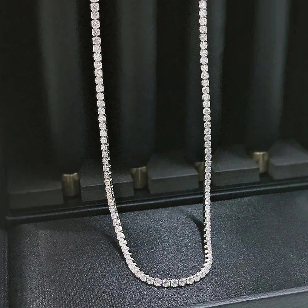 20CT Round Cut Lab Created Diamond Women’s Tennis Necklace 14k White Gold Plated