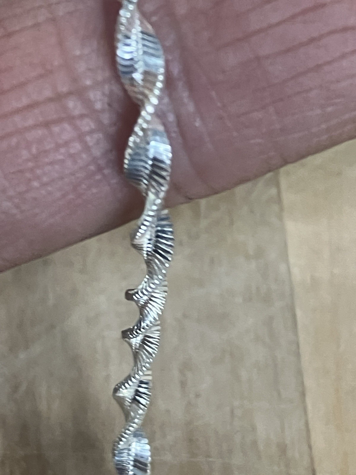 Italy 925 sterling silver chain necklace Diamond Cut Twist Rope Design Sparkle