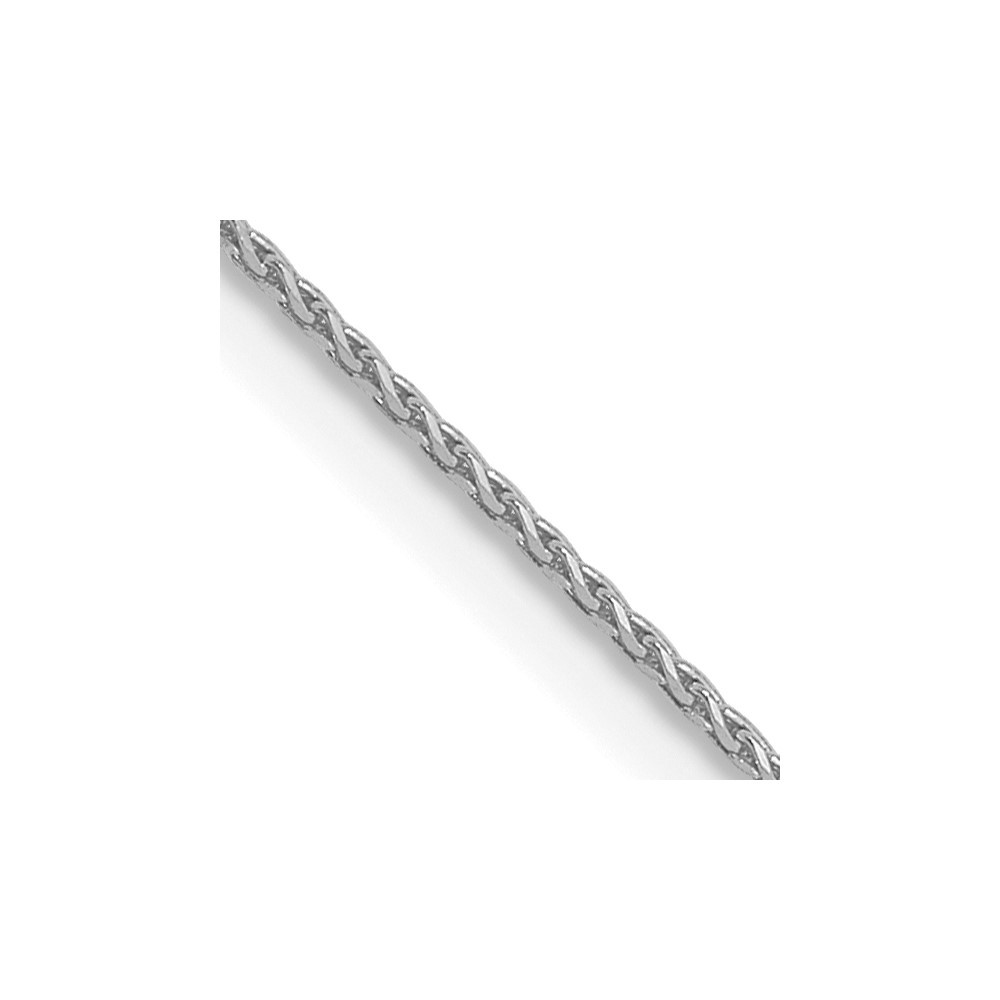 14K White Gold 0.65mm Spiga (Wheat) Chain Necklace 18 Inch Mens Womens