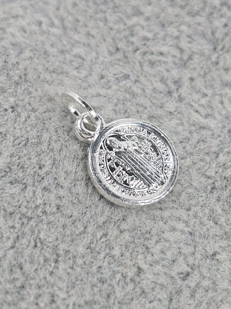 San Benito Charm St Benedict Mini Medal Pendant Baby 925 Mex. Sterling Silver