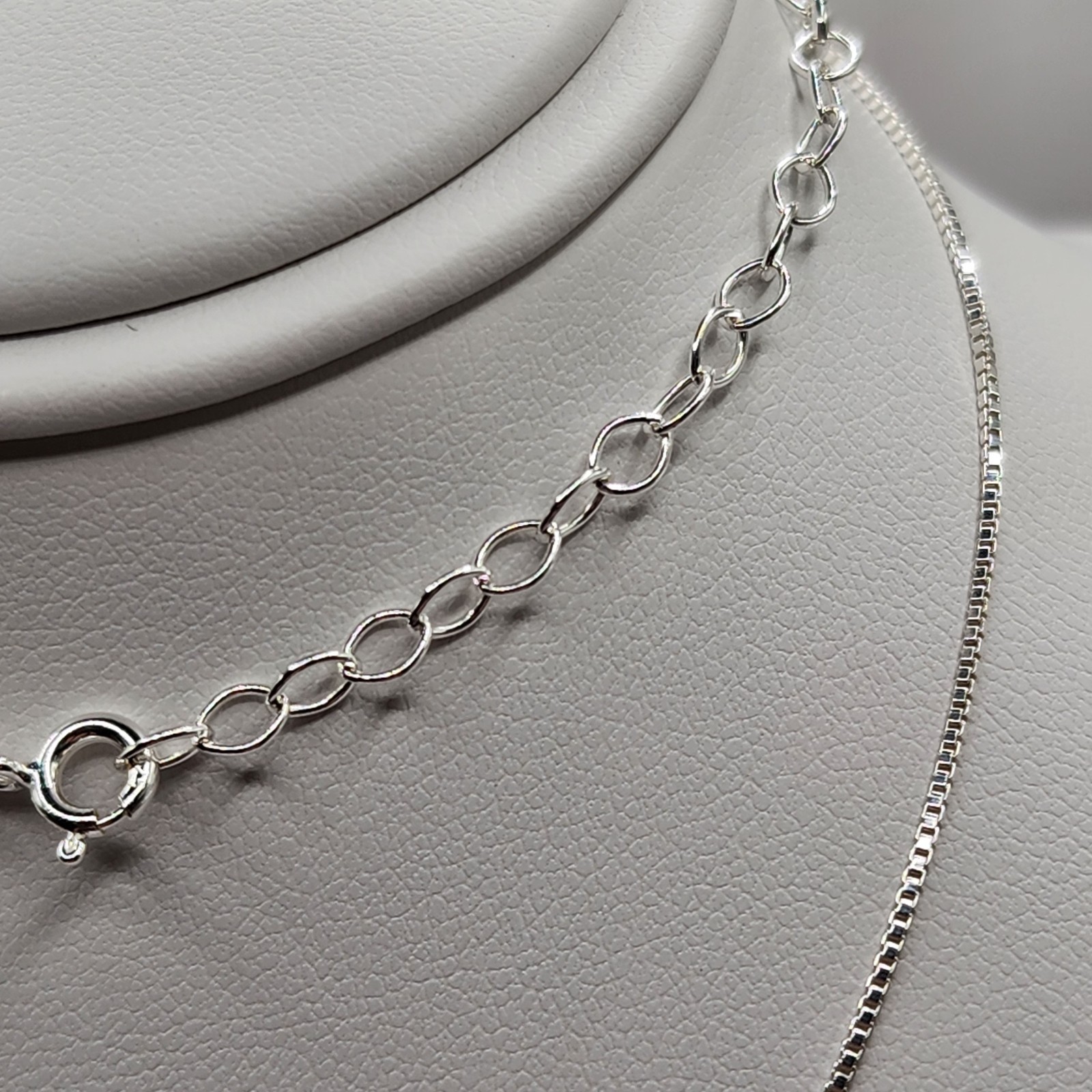 925 NEW Sterling Silver Box Chain- Box 15″ with 16″+ 2″ Extension .50mm Width