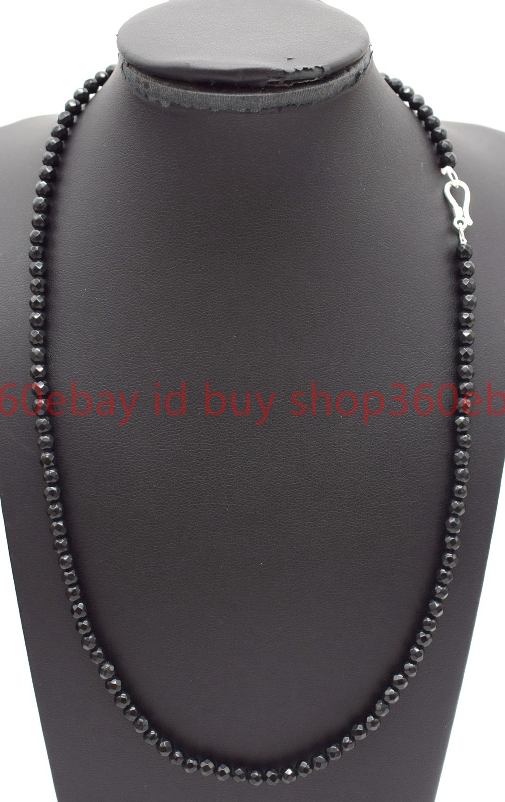 Natural Beautiful 4mm Faceted Black Agate Round Gemstone Beaded Necklace 16-28in