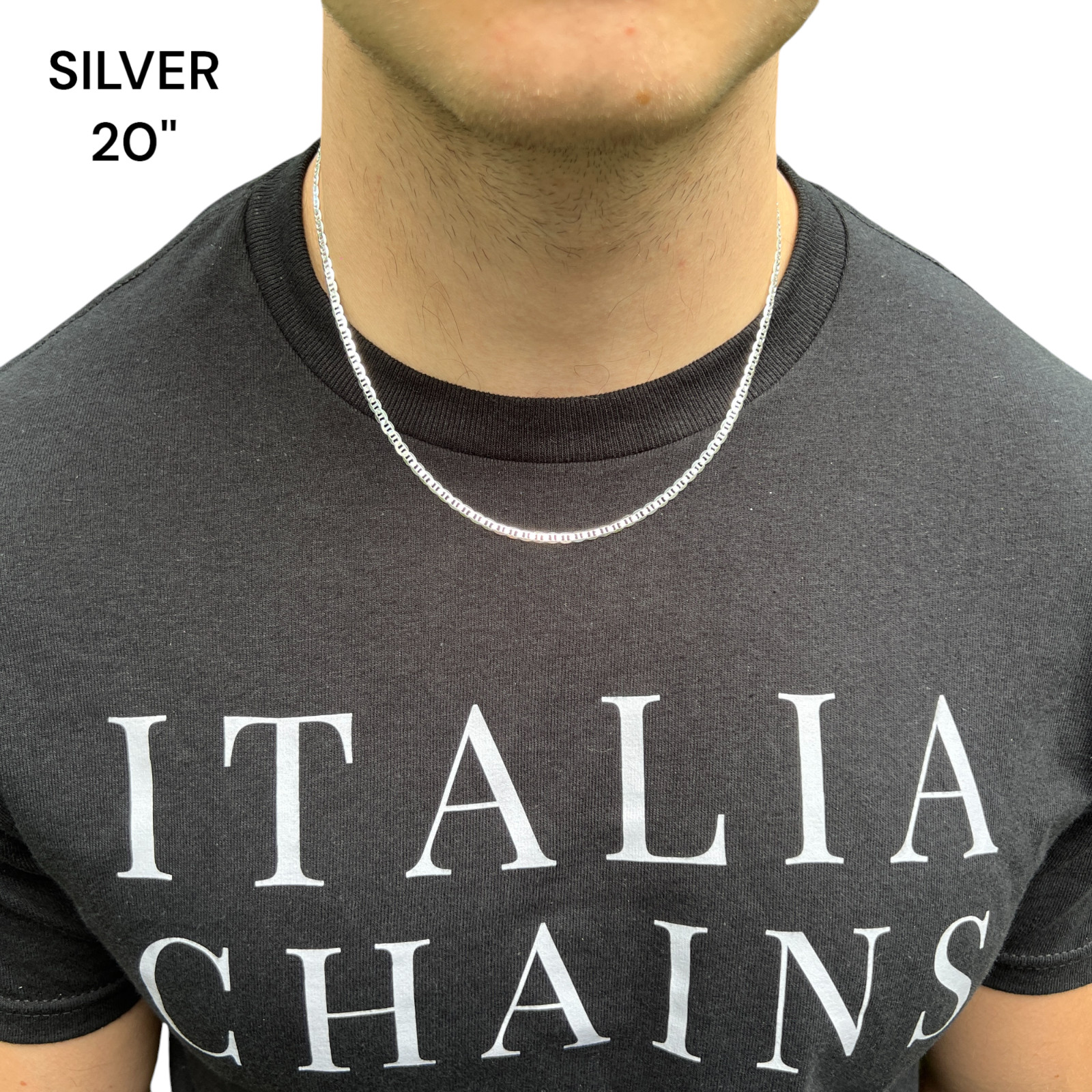 3mm Mariner Chain Necklace – Real Solid 925 Sterling Silver Or 14k Gold Vermeil