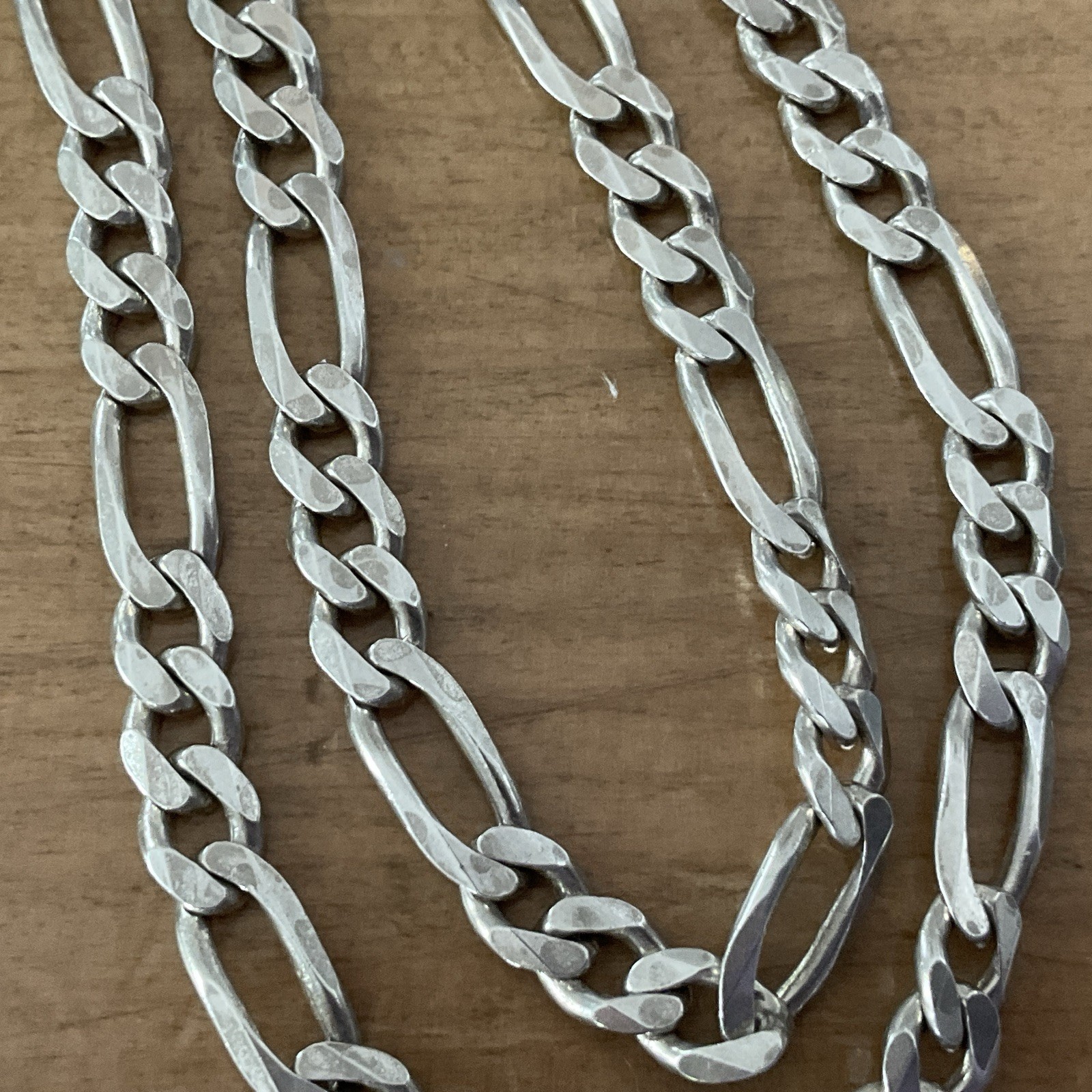 SYK Italy Sterling Silver Figaro Chain Necklace 20” 6mm 22gr