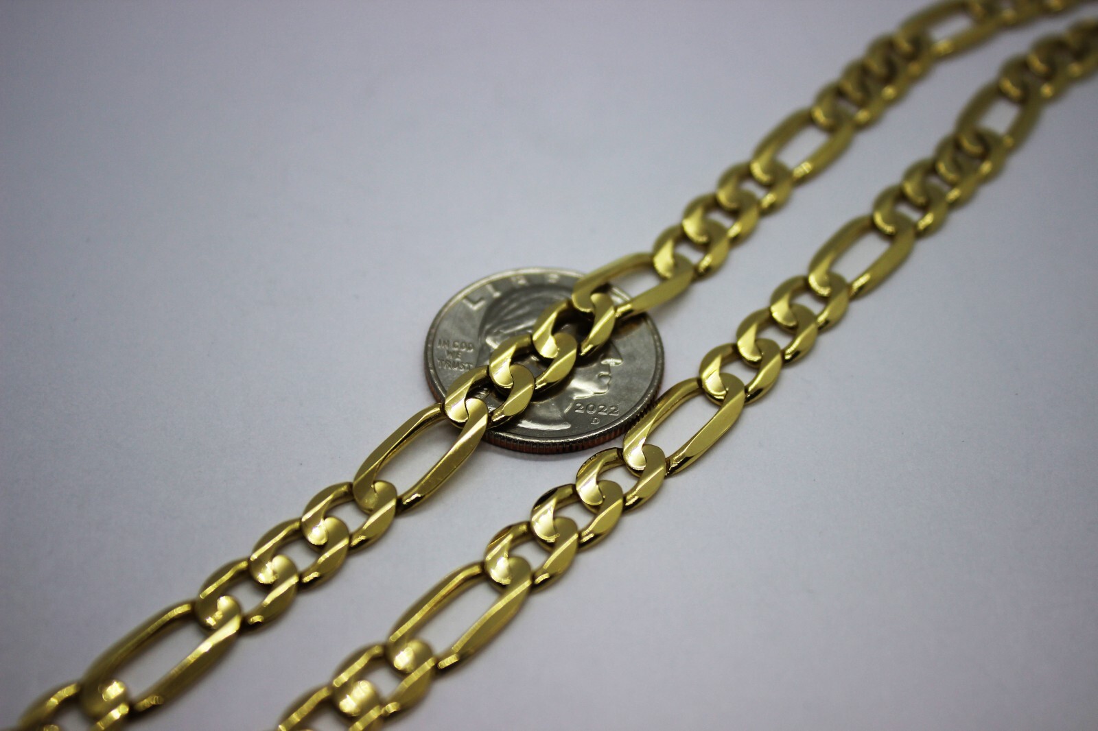 10k Solid Yellow Gold Figaro Chain Necklace 2.2mm – 10.2mm 16″ – 30″