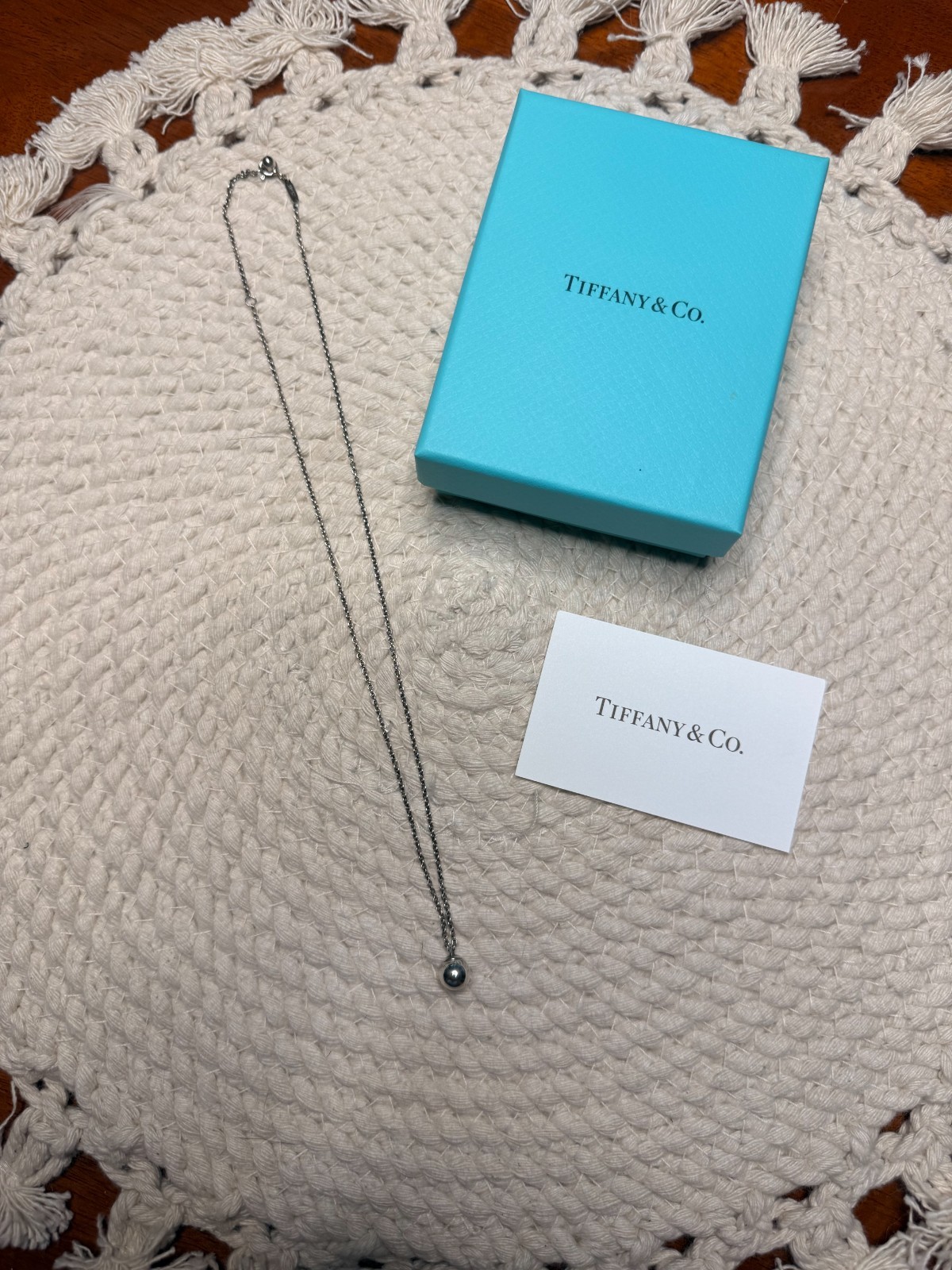 Tiffany and Co hardware ball necklace sterling silver