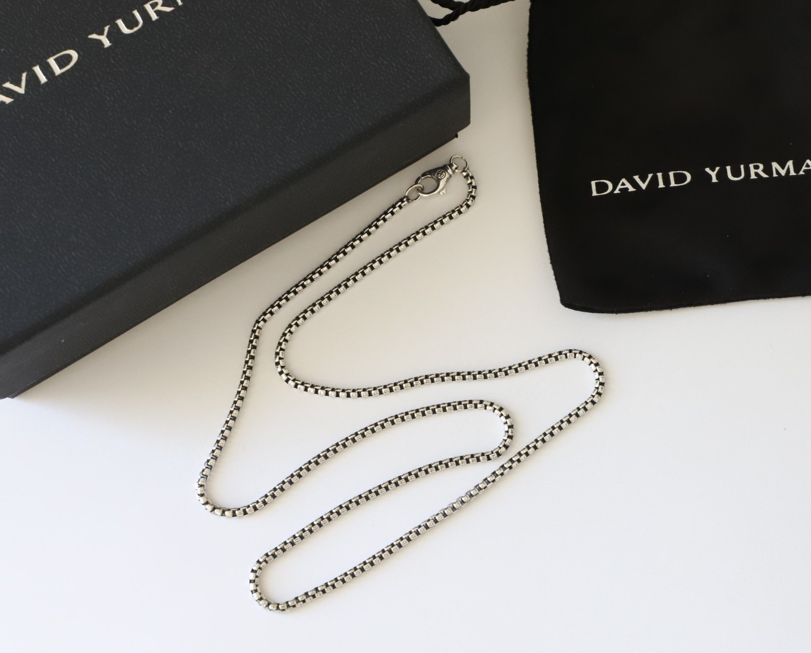 Men’s David Yurman Sterling Silver 2.7mm Box Chain with Lobster Clasp