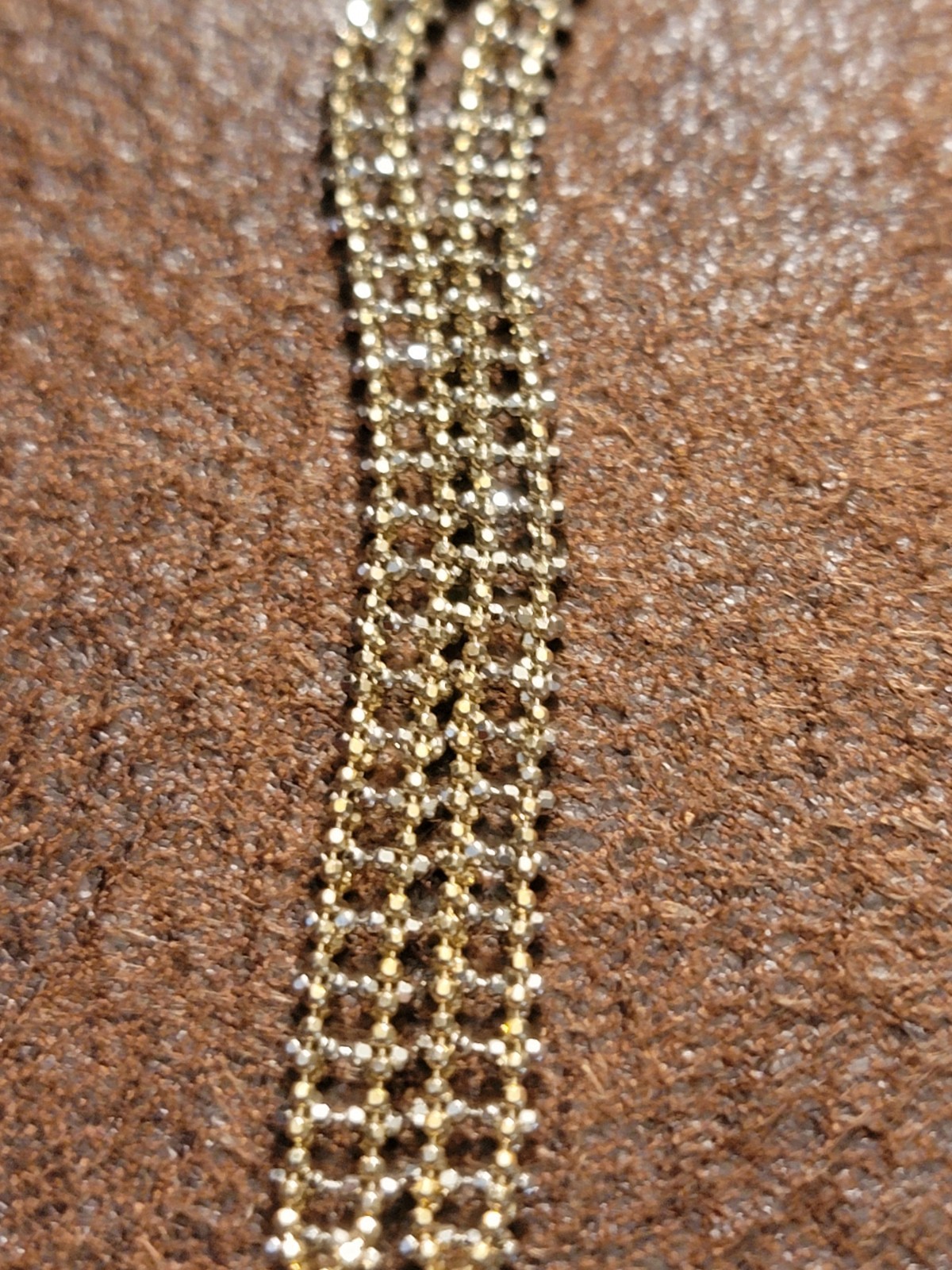 14k Yellow & White Gold Necklace, 17in, Indonesia, Tags, Half Original Cost