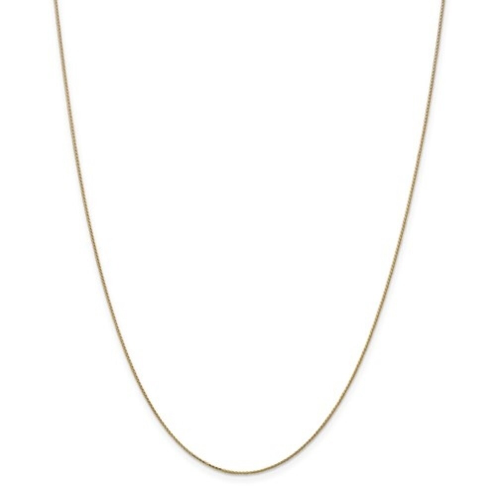 Real 14kt Yellow Gold Diamond Cut 0.65mm Spiga Pendant Chain; 18 inch