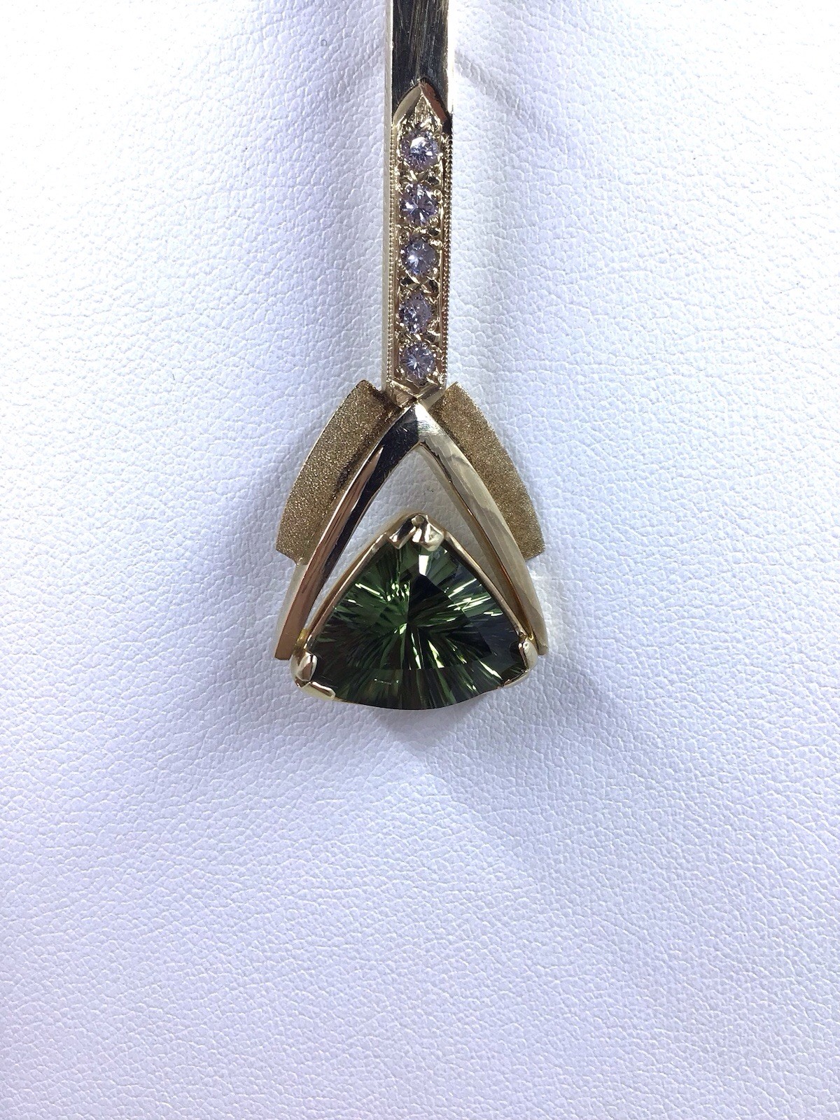 14K YG Tashmarine & Diamond Pendant