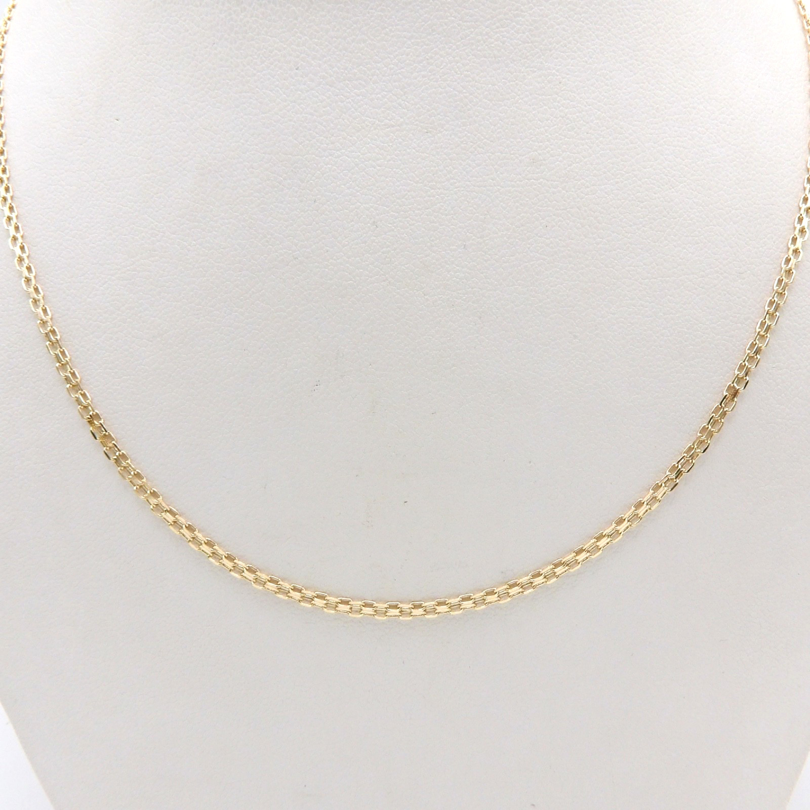 Solid 14k Gold Bismark Link Pendant Chain Necklace 24in 2mm