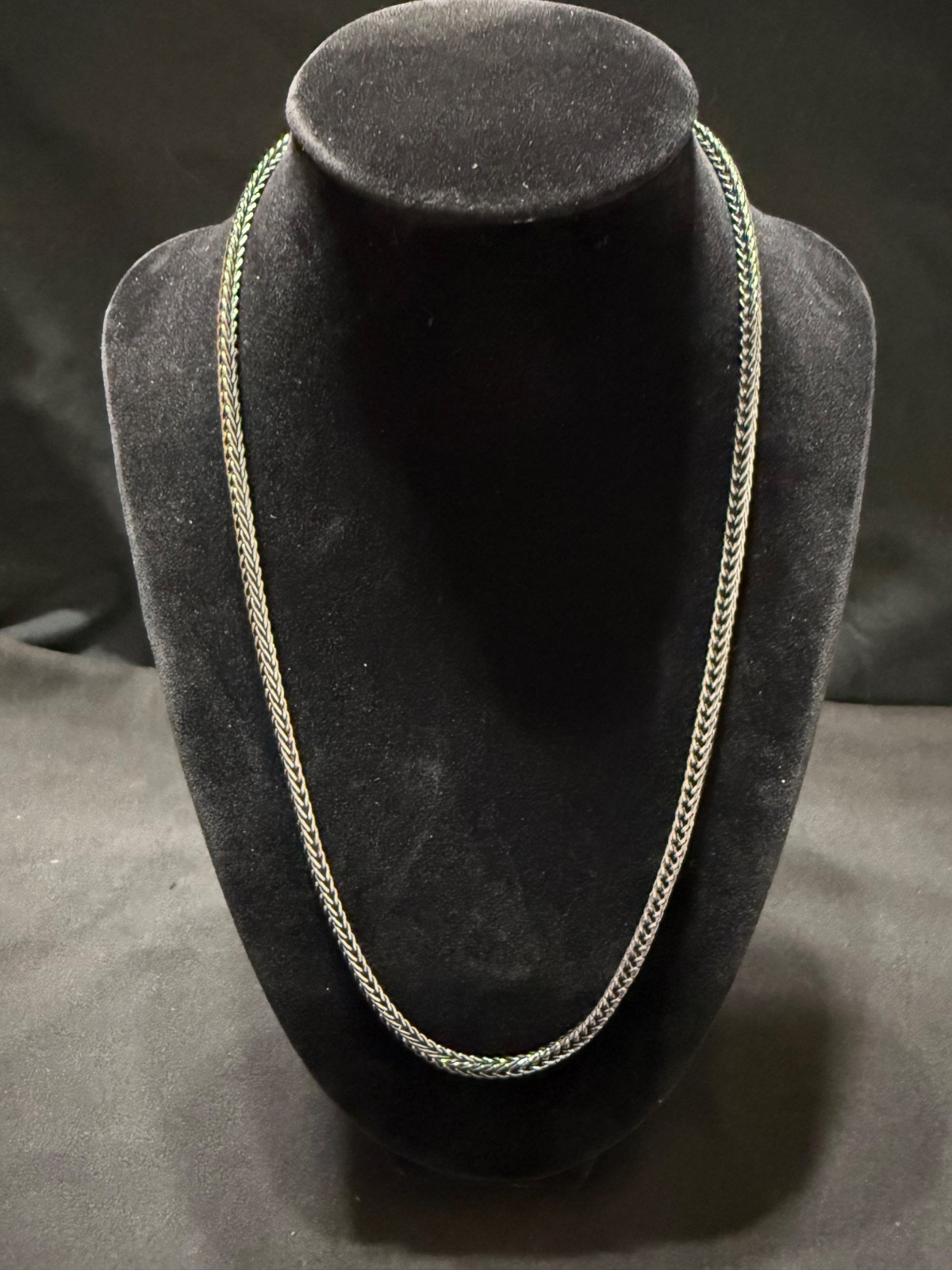 black onyx franco necklace chain 21 inch 3.5mm lobster clasp