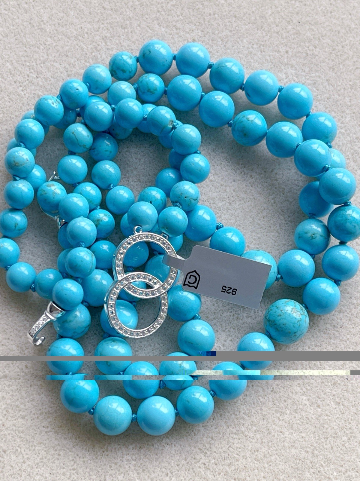 Gemporia Rare Find ~Not Enhanced~ Hubei Turquoise Necklace Sterling Silver COA