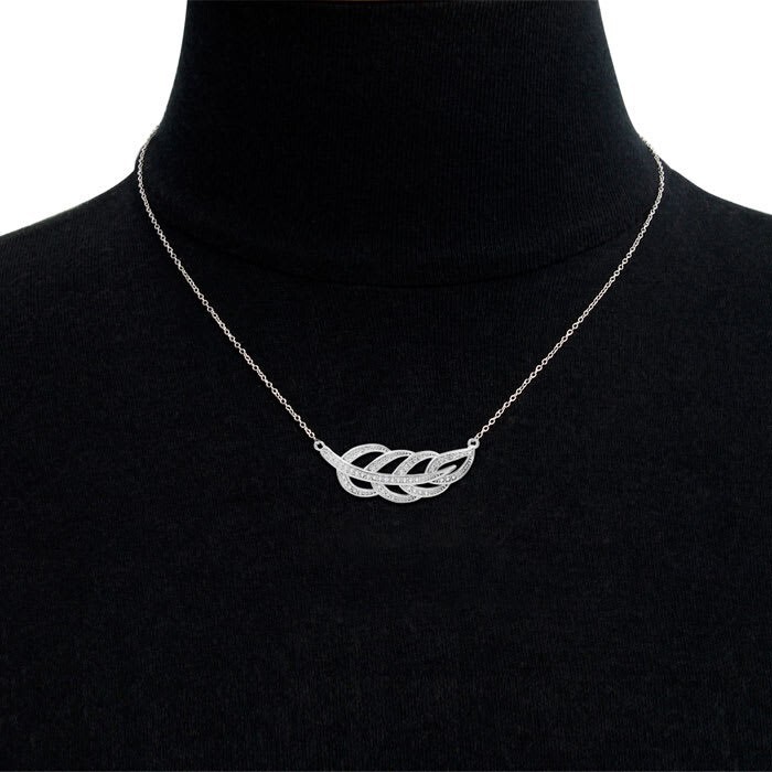 Ornate Diamond Leaf Necklace, 18 Inches