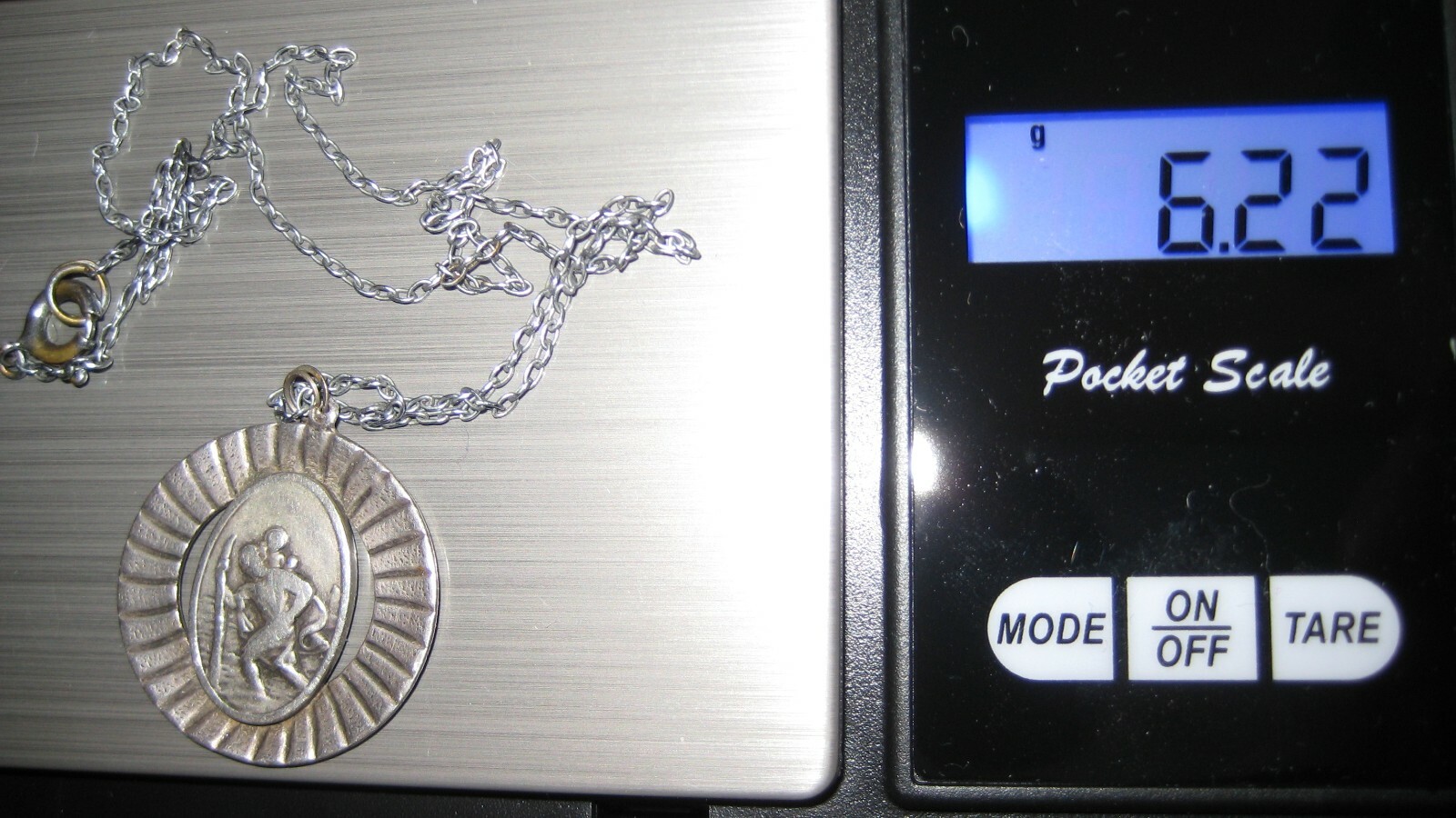 RARE VINTAGE Y D L TRINIDAD SILVER ST. CHRISTOPHER – DOUBLE SIDED