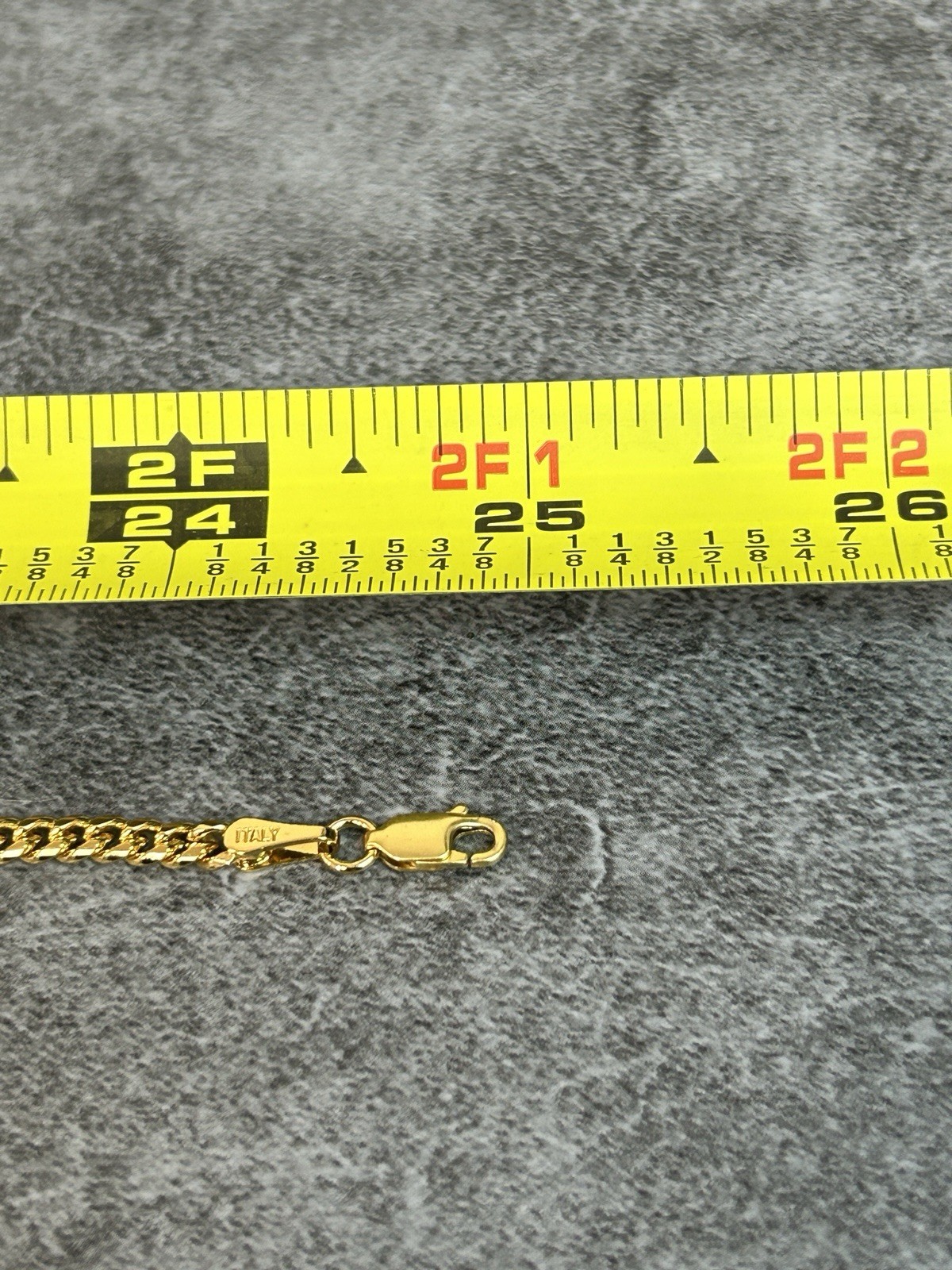 25” 18k Gold Plated Cuban Link 3.6mm Chain Necklace Italy Style Statement Piece