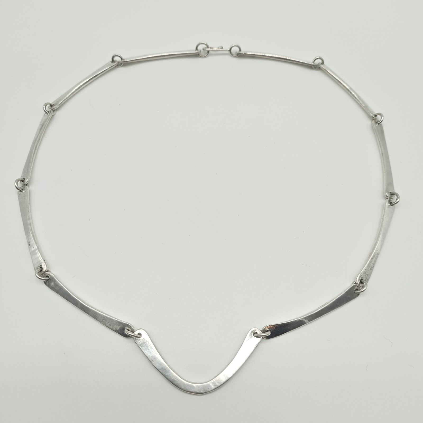Vintage Jeep Collins Sterling Silver 925 Flat Bar Link Chain Necklace 20″