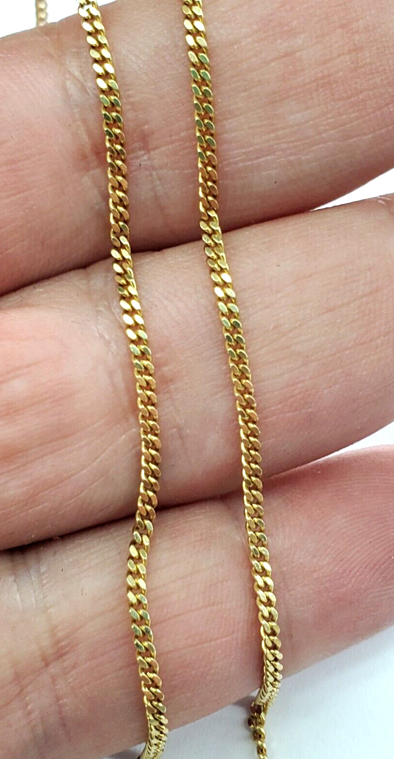 14K Yellow Gold 1.8mm Curb/Cuban Link 24″ Chain -6 grams