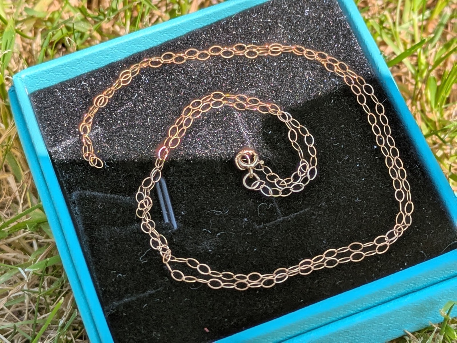 Ladies 9ct 375 Yellow Gold Fine Oval Link Necklace Chain 50cm
