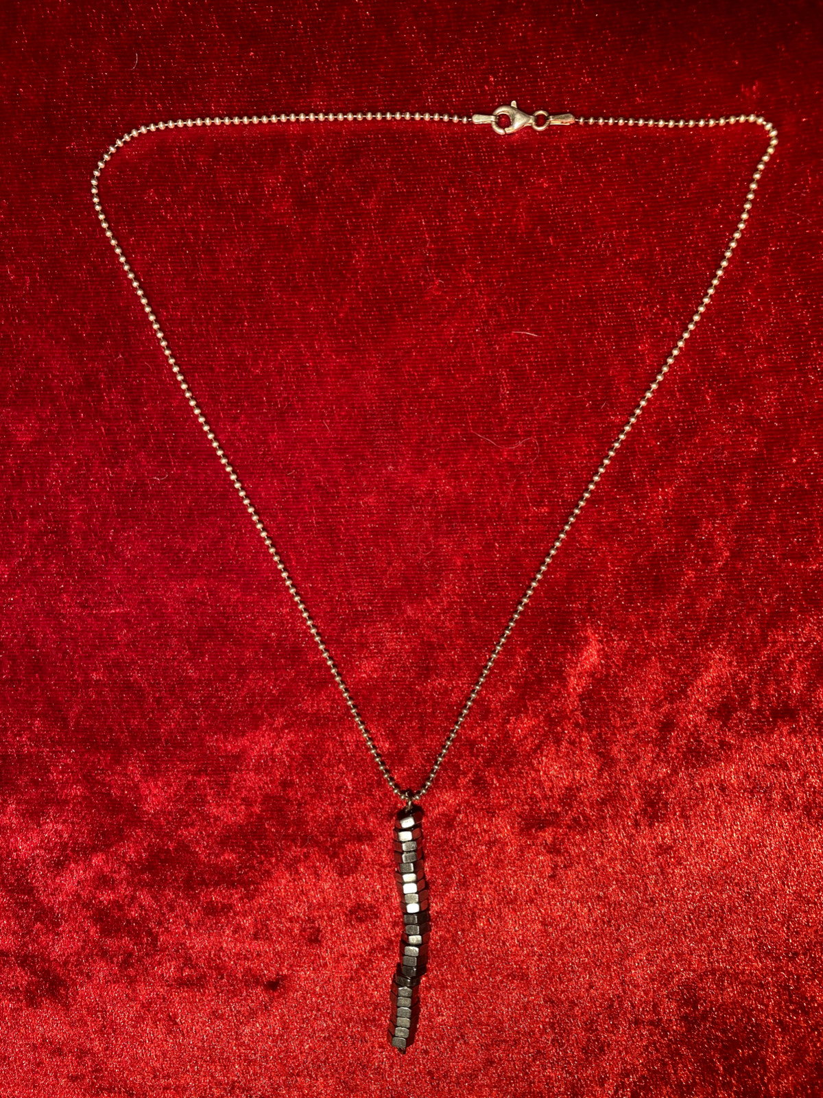 Pendant & 925 Silver Bead Necklace Design Jewelry Vintage 10.64 Grams