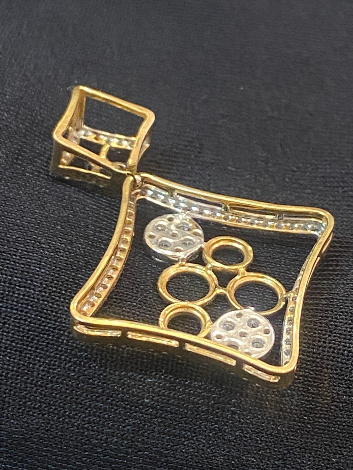 Pave 1.22 Cts Round Brilliant Cut Natural Diamonds Pendant In Fine 14K Rose Gold